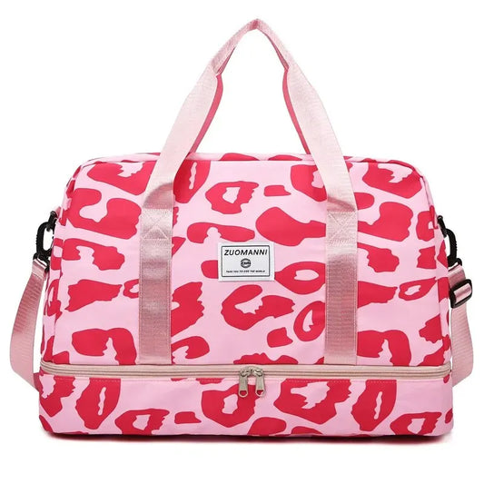 Sac de voyage Femme - Avec compartiment chaussures - Léopard Rose - BAG ADVENTURE